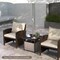 Costway Rattan Wicker Steel Side Table Outdoor Furniture Deck Garden Patio Pool Black/Gray/Brown